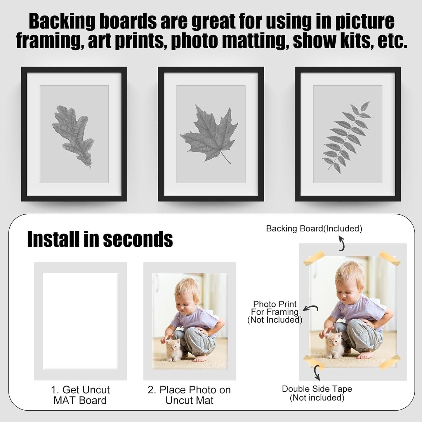 Frienda 100 Pack Foam Boards 1/8 Inch Thickness Foam Poster Boards Core Backing Board for Projects Presentation Board for School Crafts Office Art Projects(12x16x0.125inch,White)