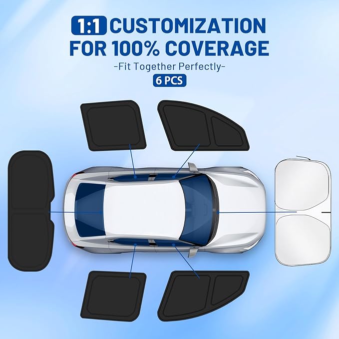 Car Window Shades Intended for Chevrolet Trailblazer 2021-2025, Privacy Window Covers 6PCS for Side, Rear & Windshield, Car Shield Sunshade for Privacy Protection, Heat Blocking, Camping and Parking