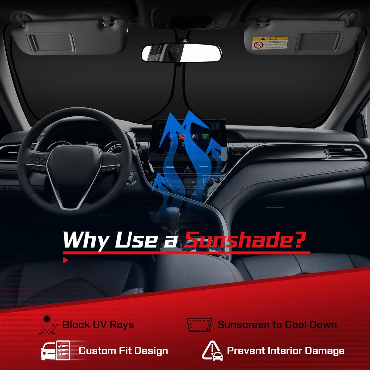 ARISMOTOR Windshield Sun Shade for Ni-ssan Sentra Sedan 2020-2025, Custom Fit Foldable Front Window Sunshade Sun Visor Protector, Block UV Rays Keep Your Car Cooler