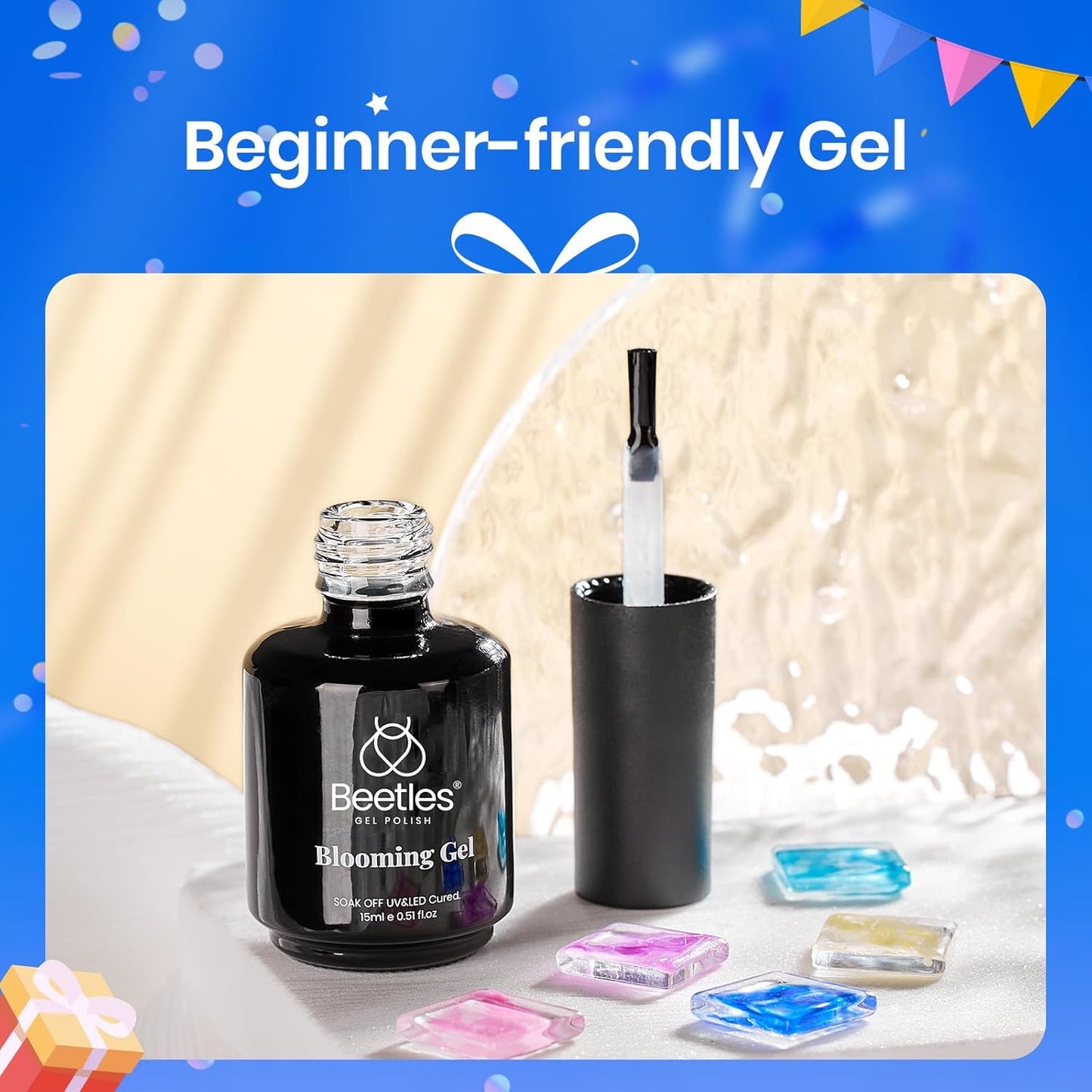 Beetles Gel Nail Polish Set – 3Pcs No Wipe Top Coat & Cuticle Oil | Glossy Shine