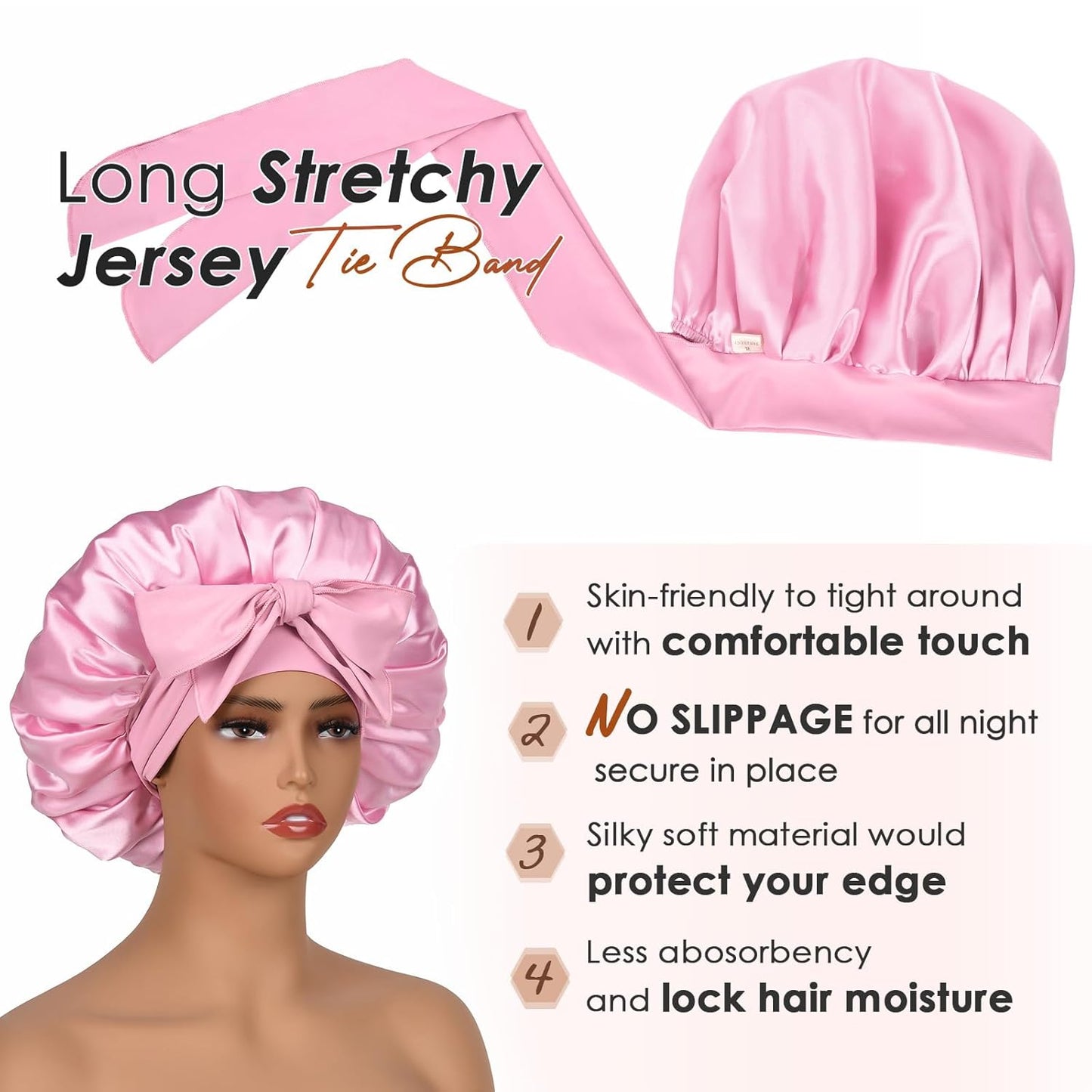 Silk Sleeping Bonnet for Women | Double Layer Satin Lined | Burgundy