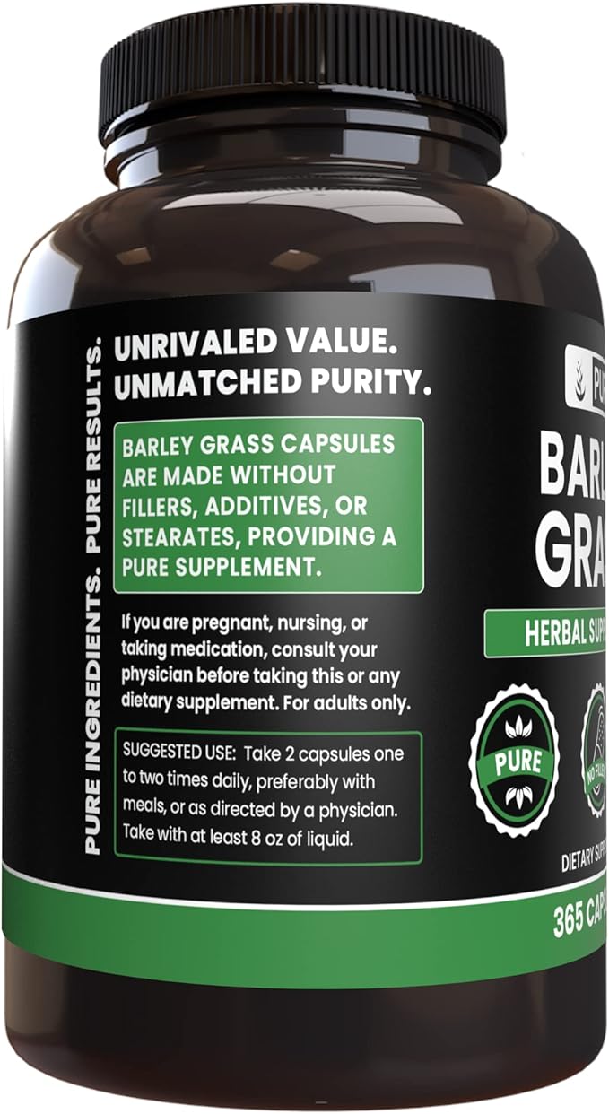 Pure Original Ingredients Barley Grass (365 Capsules) No Magnesium Or Rice Fillers, Always Pure, Lab Verified