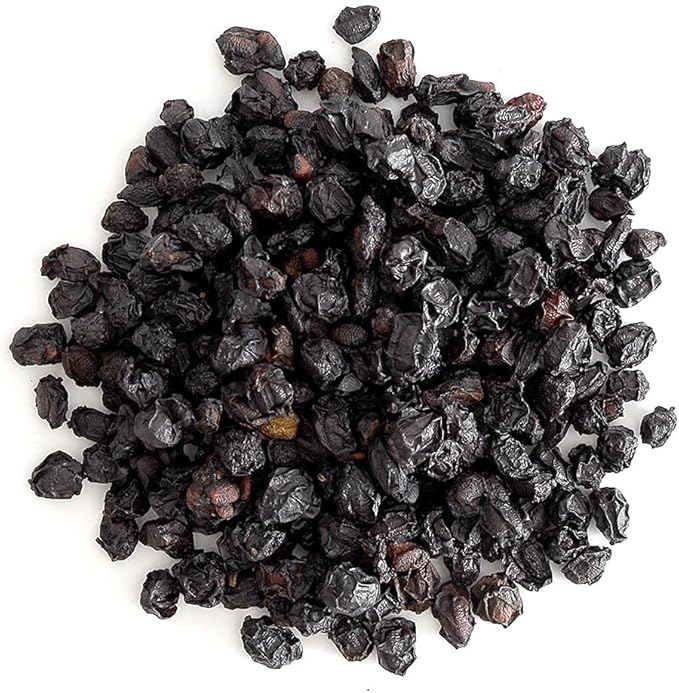 Frontier Co-op Organic Dried Elderberries, 1lb Bulk Bag, European Whole | Kosher and Non-GMO Organic Elderberry Berries Dried, for Tea, Immune Support