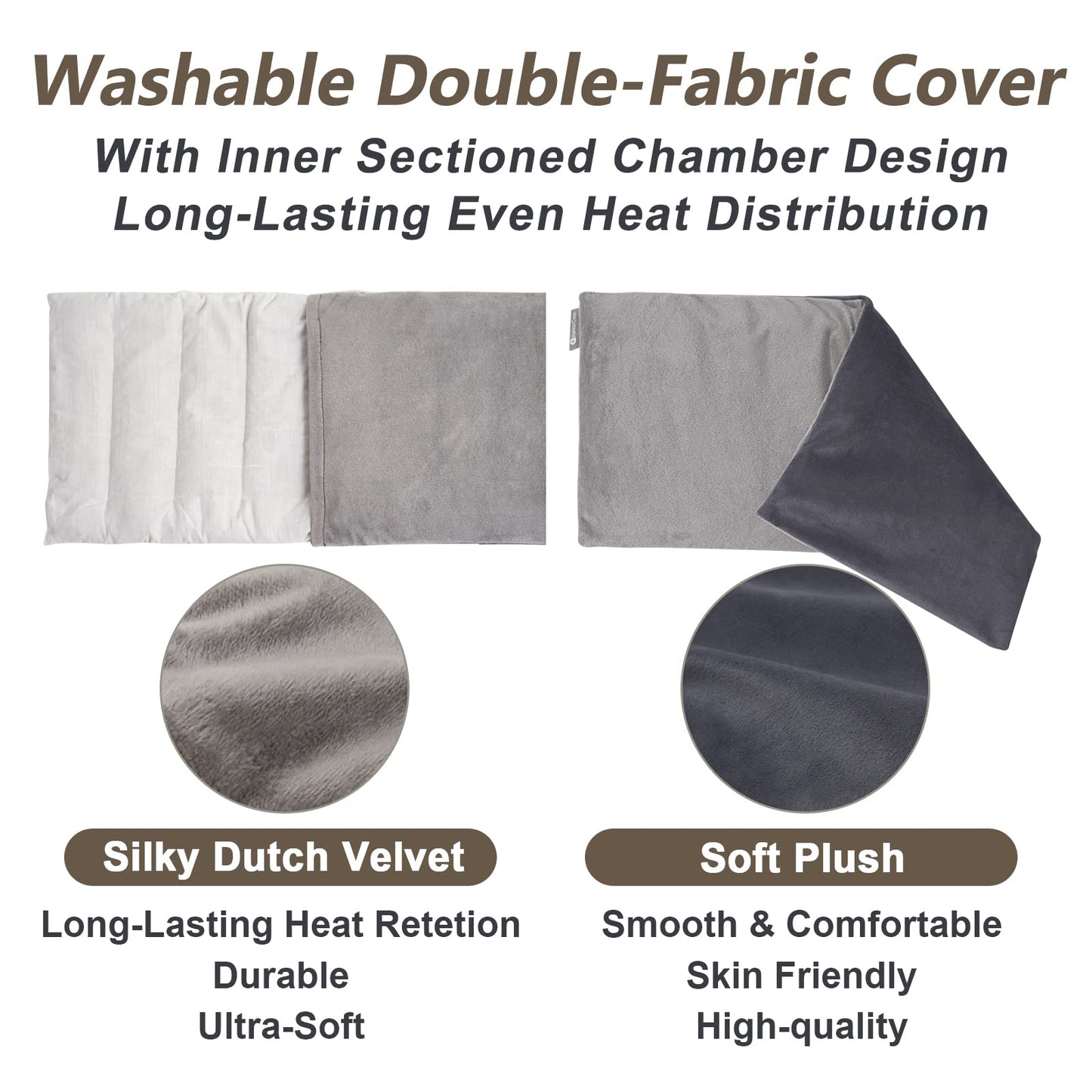 Heating pad Microwavable with Washable Cover 6 * 12" Microwave Moist Heat Pad for Neck Shoulder, Cramps, Back Pain Relief, Warm Compress Rice Bean Bag Hot Pack for Muscles, Joints, Lavender