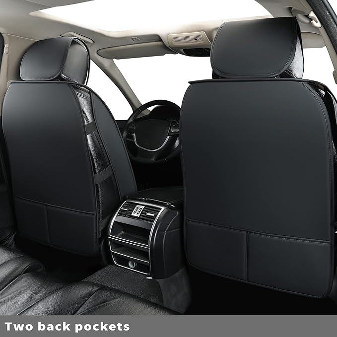 Car Seat Covers Full Set,Universal Fit for Most Cars,SUV,Sedans and Pick-up Trucks,Automotive Vehicle Faux Leather Cushion Covers for 5 Passenger Cars(Full Set,Black/Red)