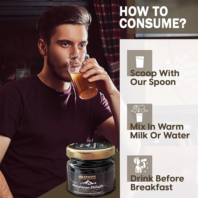 Shilajit - All Natural Maximum Potency Himalayan Mountain Resin from High Altitude - 100% Pure Shilajit with Fulvic Acid & 85+ Trace Minerals Complex - 1 oz / 30 g with Free Spoon Included