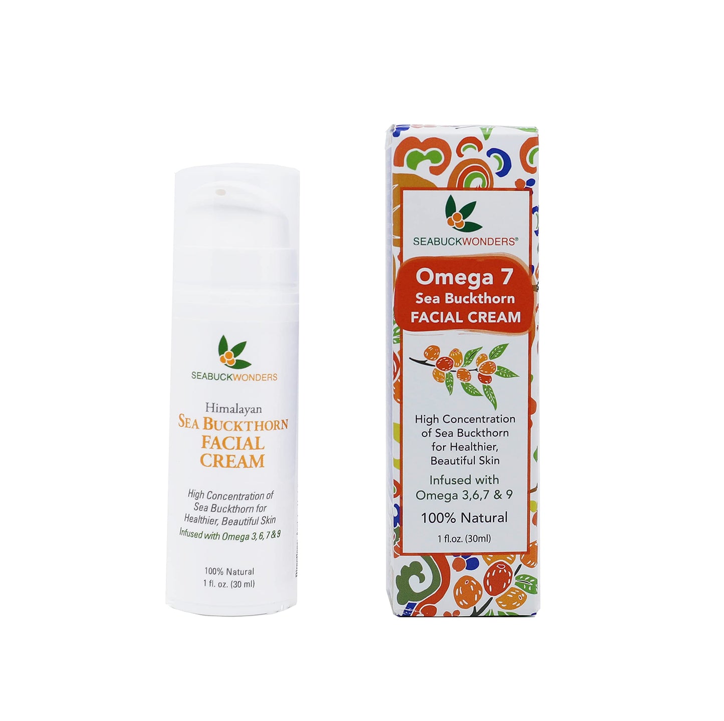 Seabuckwonders Organic Sea Buckthorn Facial Cream, 1 Ounce
