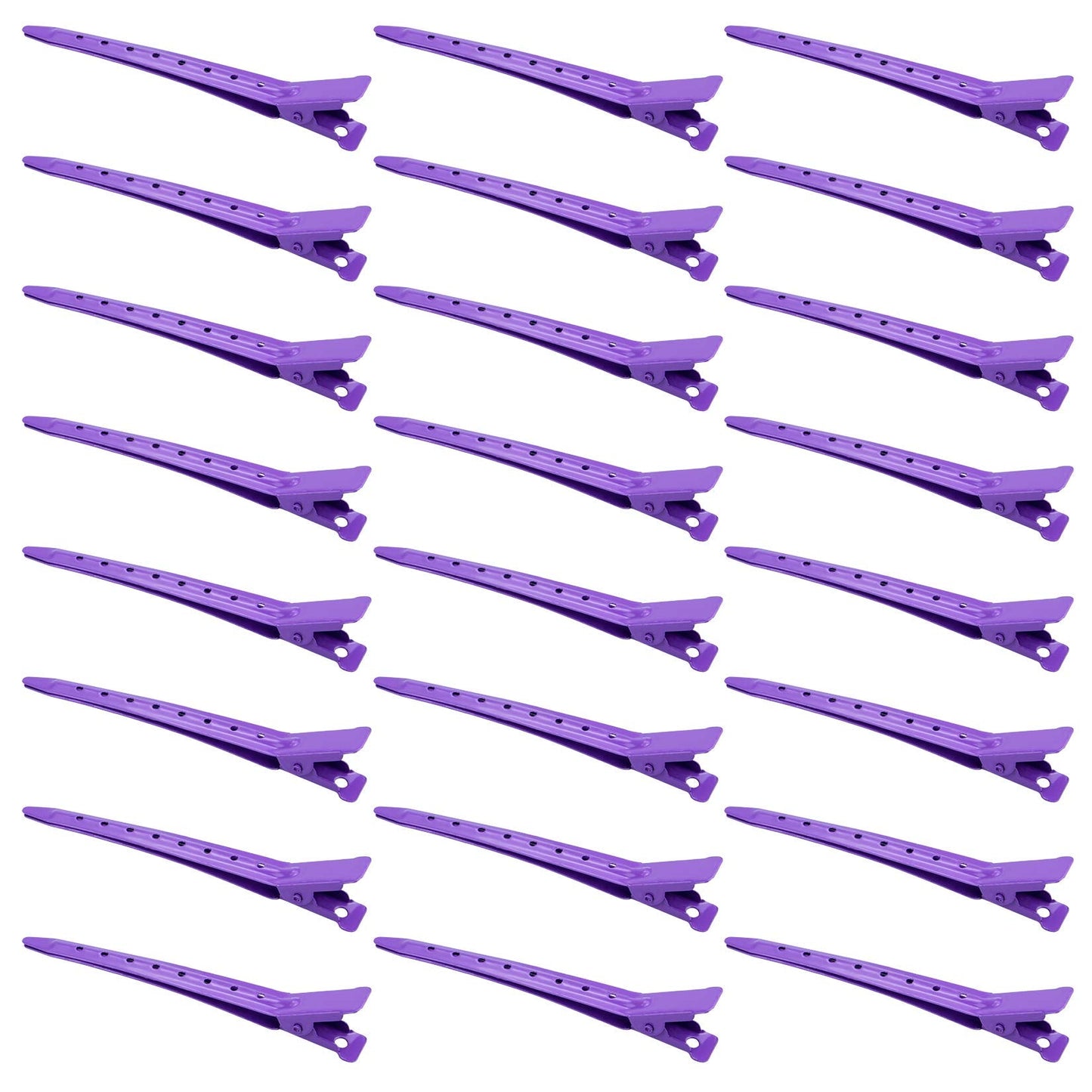 24 Packs Duck Bill Clips, Bantoye 3.35 Inches Rustproof Metal Alligator Curl Clips With Holes For Hair Styling, Hair Coloring, P