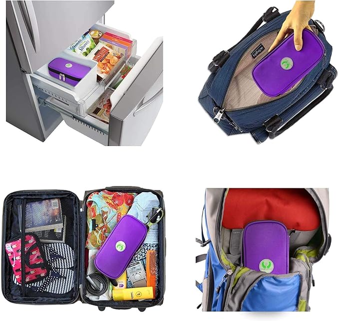 YOUSHARES Insulin Cooler Travel Case - Medication Diabetic Insulated Organizer Portable Cooling Bag for Insulin Pen and Diabetic Supplies with 2 Cooler Ice Pack