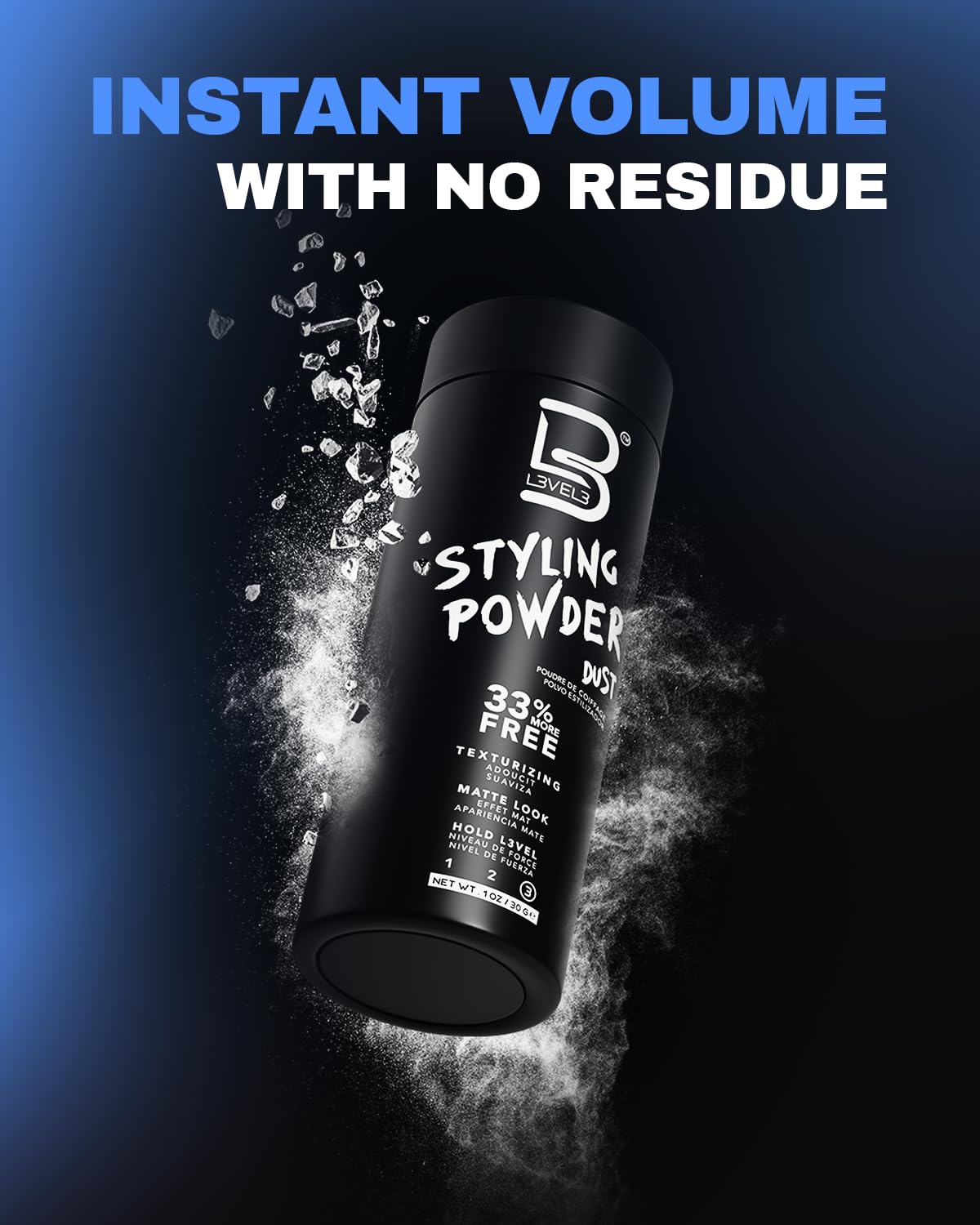 Level 3 Men's Styling Powder | Natural Look | Easy Application, No Grease