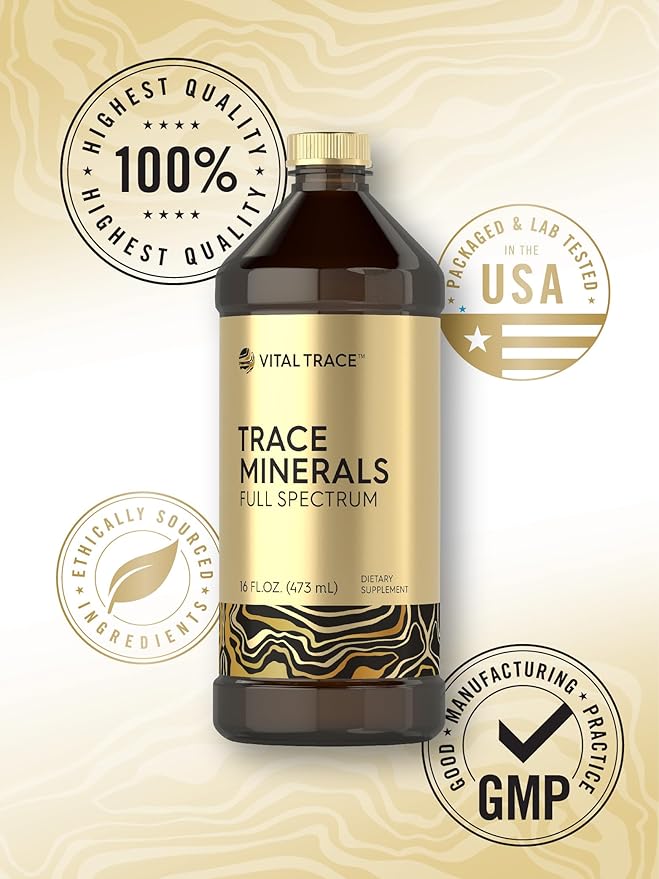 Carlyle Trace Minerals | 16 fl oz | Full Spectrum Minerals Supplement | Vegetarian, Non-GMO and Gluten Free Liquid | by Vital Trace