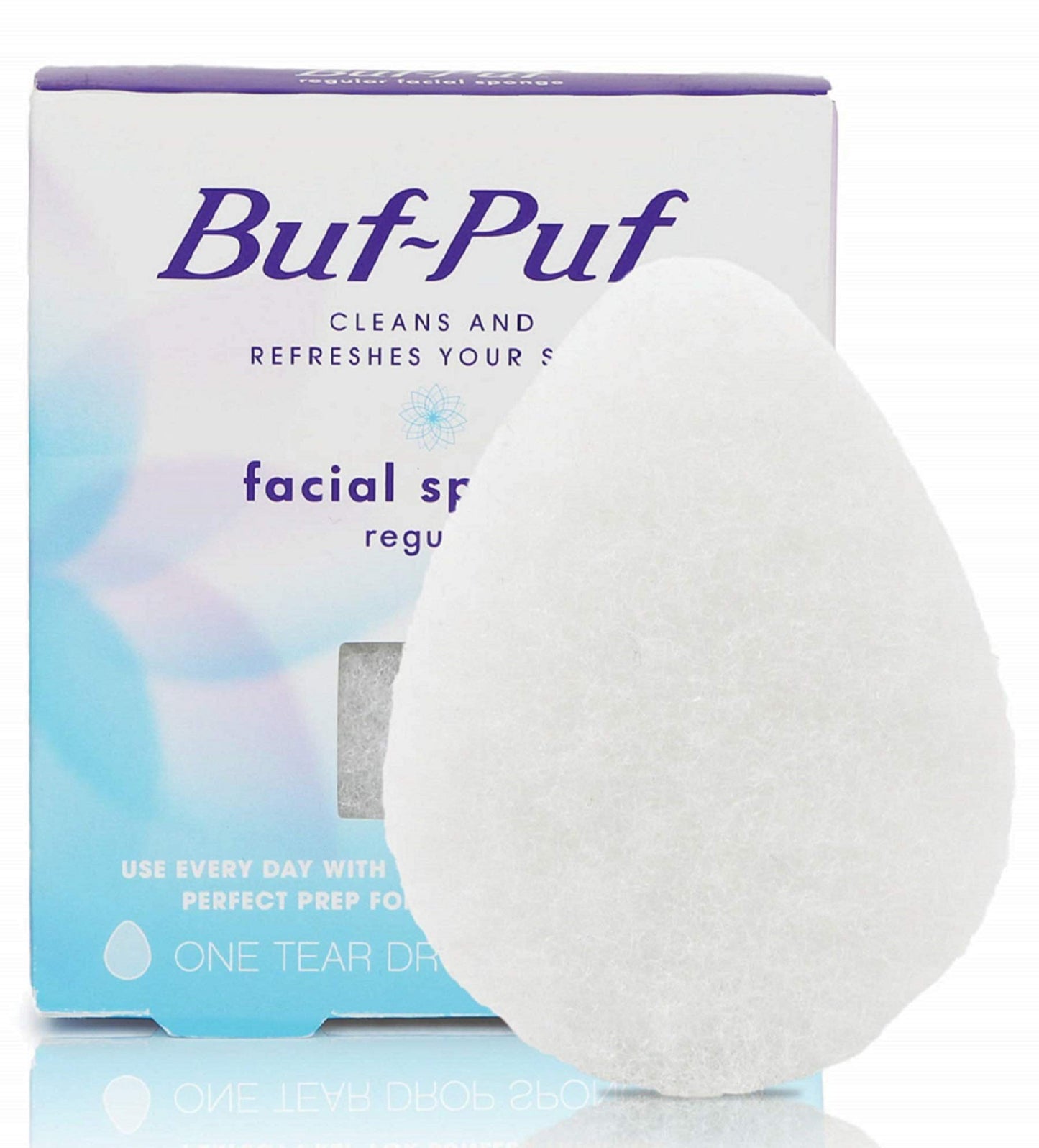 Buf-Puf Regular Facial Sponge, Dermatologist Developed, Removes Deep Down Dirt & Makeup That Causes Breakouts And Blackheads, Re
