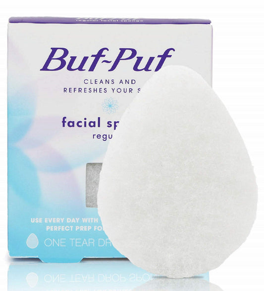 Buf-Puf Regular Facial Sponge, Dermatologist Developed, Removes Deep Down Dirt & Makeup That Causes Breakouts And Blackheads, Re