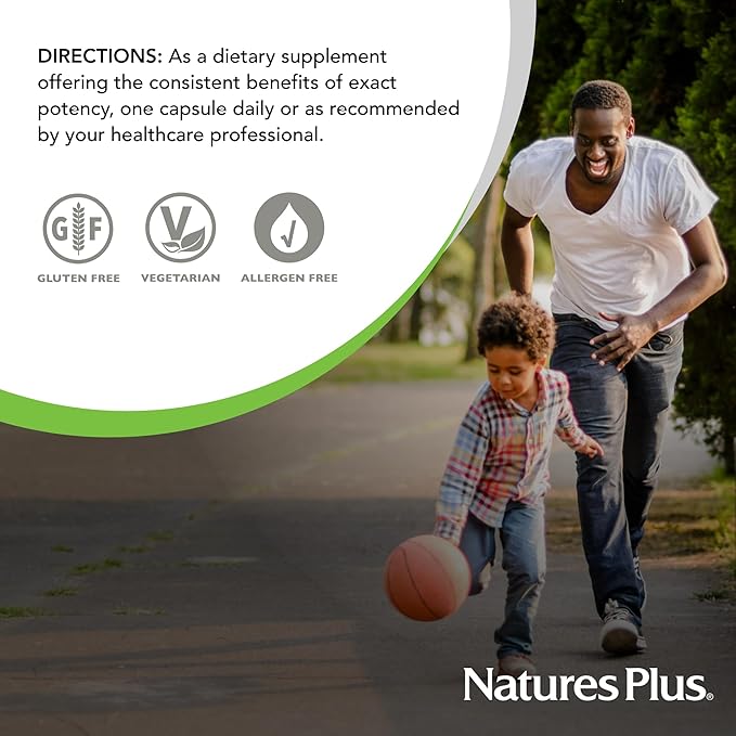 Natures Plus Herbal Actives Milk Thistle - 250 mg, 80% Silymarin, 60 Vegan Capsules - Vegetarian, Gluten-Free - 60 Servings