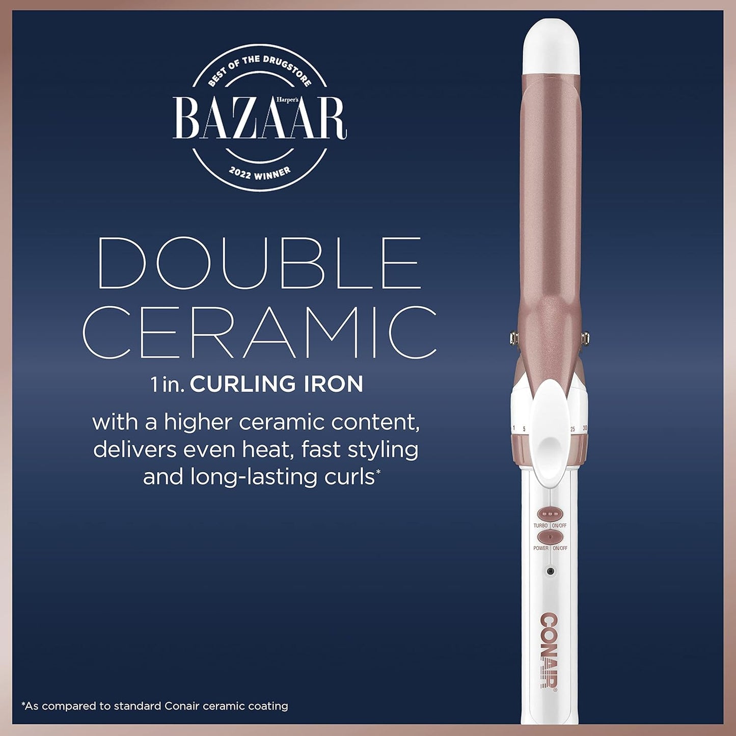 Conair Double Ceramic 1.5-Inch Curling Iron | Soft Waves for Medium/Long Hair