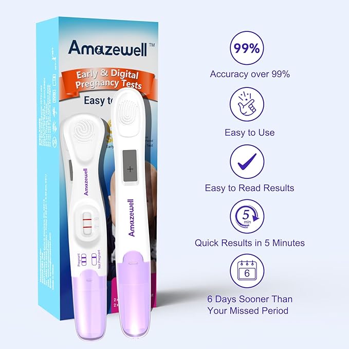 Early Pregnancy Test Kit, Early & Digital Pregnancy Test at Home, Pregnancy Tests with Cup, Fast Results, Over 99% Accuracy, 4 Tests (2 Digital+2 Early+1 Urine Cup)
