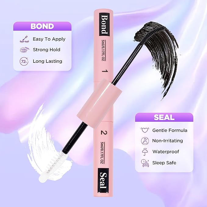 Lash Extension Kit DIY Lash Clusters Kit Eyelash Extensions Individual Lashes Extensions with (Lash Bond and Seal,Tweezers,280Pcs, 200D,10-18mm)