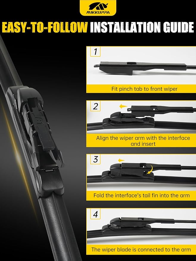 MIKKUPPA 20"/20"/12"/11" Windshield Wiper Blades - Replacement for 2008-2012 Ford Escape - Original Factory Quality Front and Rear Wipers Blade Set for My Car - Pinch Tab (Pack of 4)
