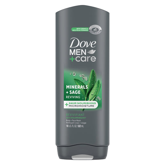 Dove Men + Care Elements Body Wash Mineral+Sage 18 Oz Effectively Washes Away Bacteria While Nourishing Your Skin