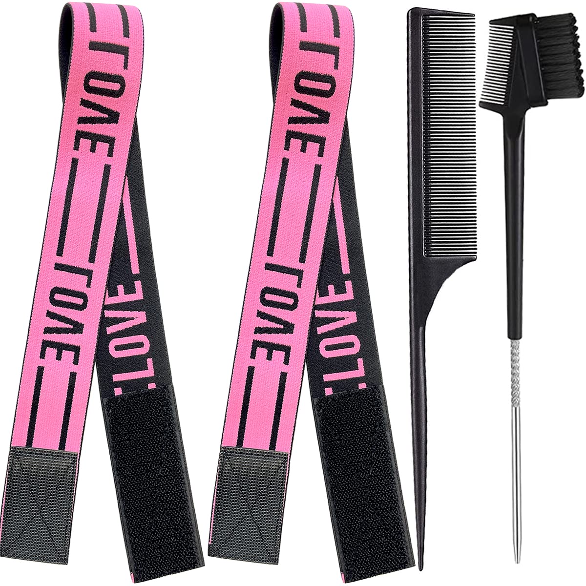Xconstellation Wig Bands For Keeping Wigs In Place, Lace Melting Band Elastic Bands For Wig Edges, 2 Pcs, Lovepink