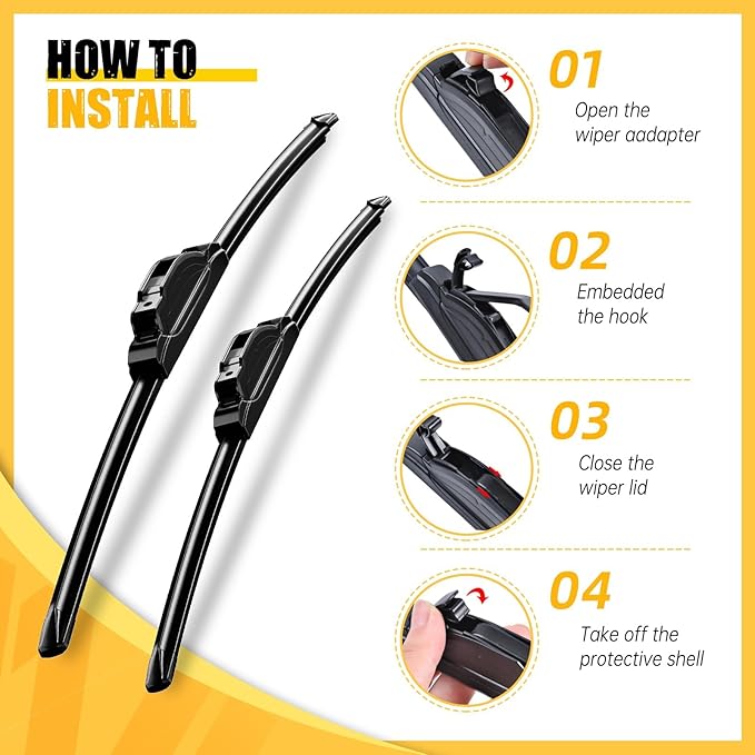 MIKKUPPA 26"+20"+12" Windshield Wiper Blades Replacement for 2015-2020 Land Rover Discovery Sport, 2020-2023 Hyundai Palisade, Front & Rear Durable Stable Quiet All Season Wiper Blades Set (Pack of 3)