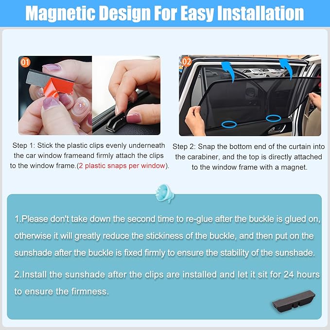 XCBYT Car Window Shades - 4 Pack 2018-2024 Toyota Camry Sunshade Side Window Sun Shade with Breathable Mesh, Insulate Heat and UV Rays, Protect Privacy, Safe Driving for Sleep Camping Breastfeeding