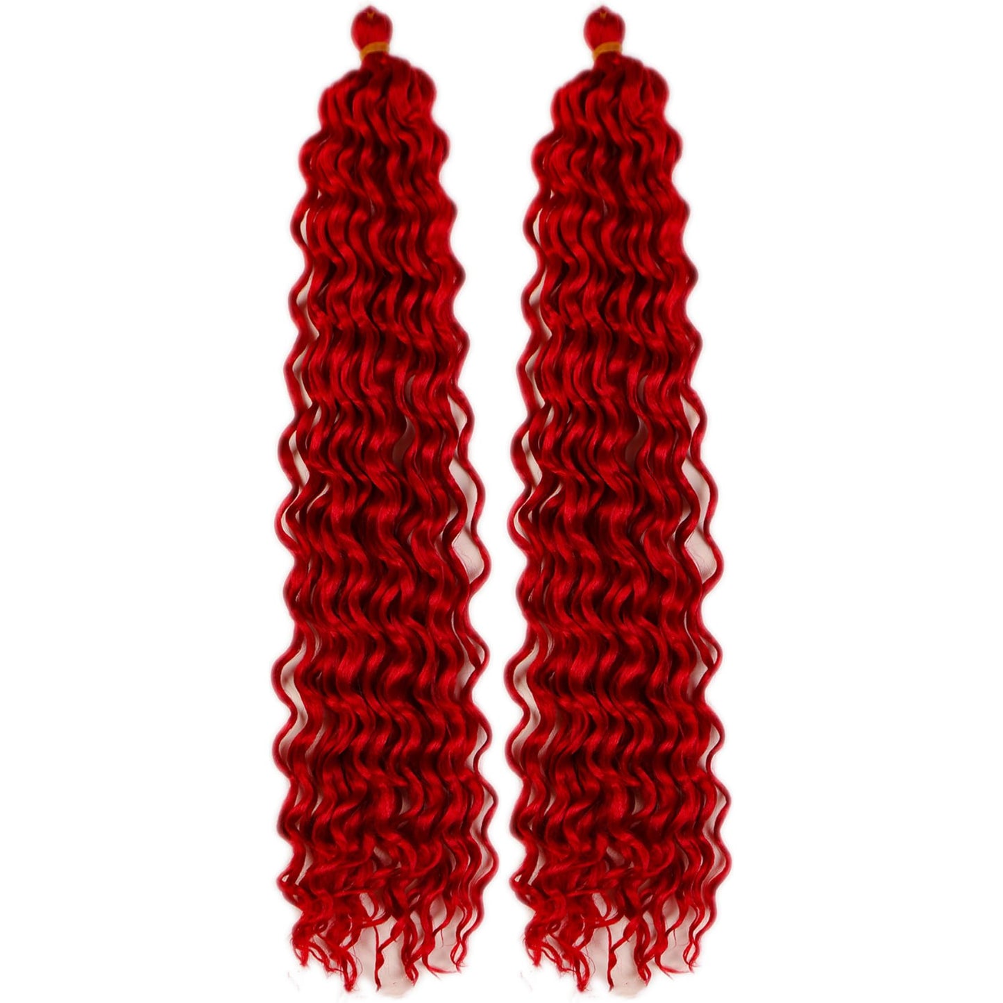 Red Curly Braiding Hair Deep Wave Curly Braiding Hair For Boho Braids Crochet Braids Deep Wave 24 Inch