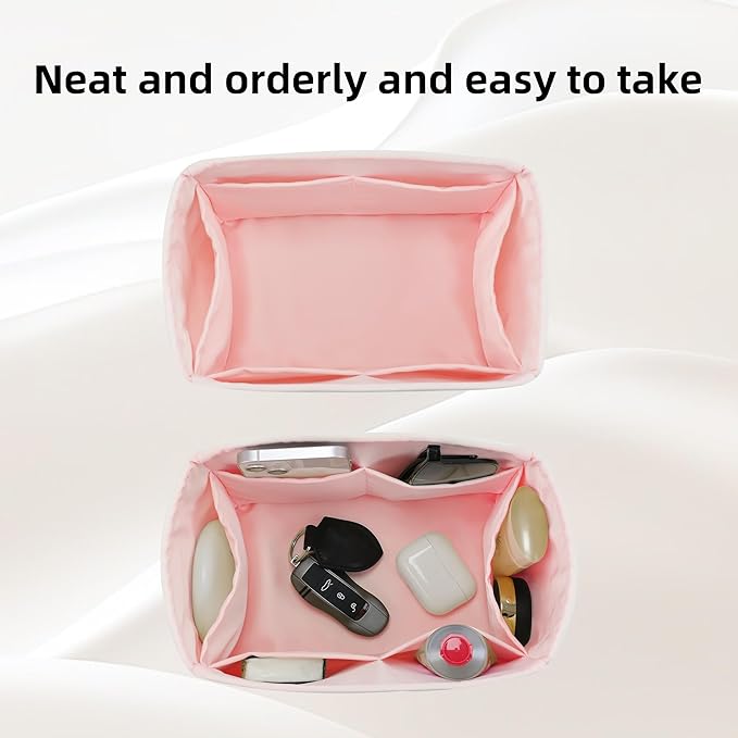 DGAZ Silk Purse Organizer Insert Fits LV Speedy 16/20/25/30/35/45 bags，Silky Smooth Bag Organizer，Luxury Handbag & Tote Shaper（Pink，SP45）