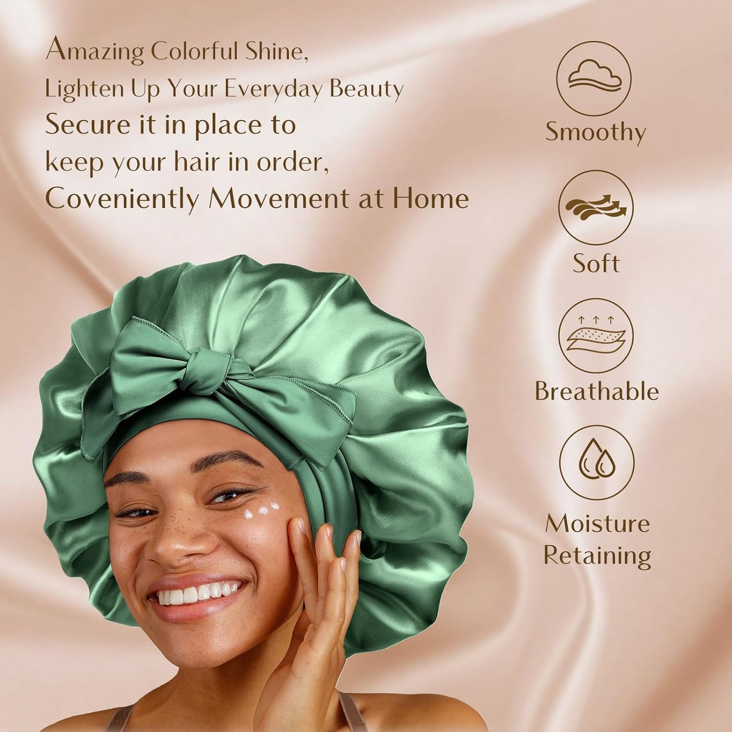Silk Sleeping Bonnet for Women | Double Layer Satin Lined | Burgundy
