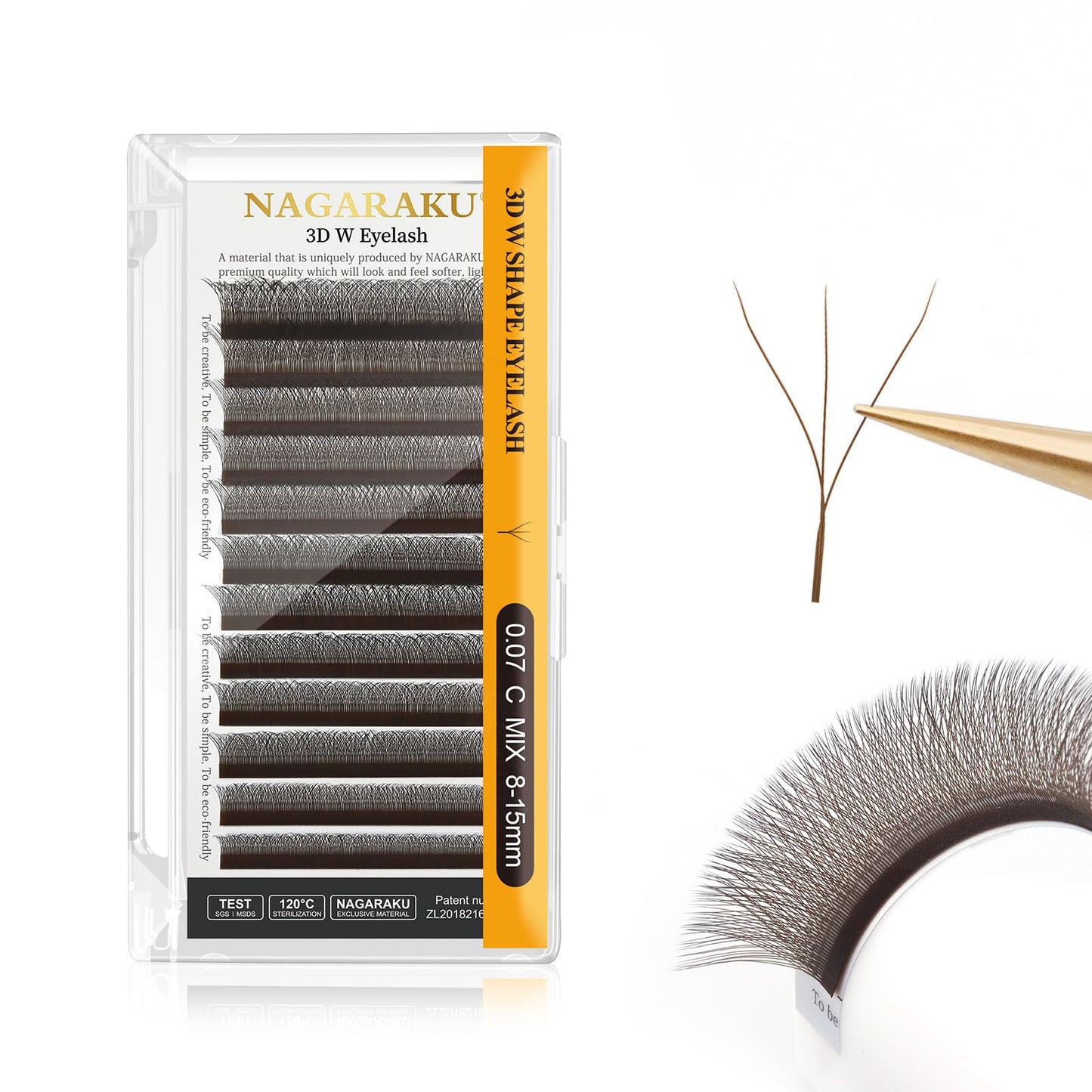 Nagaraku W Eyelash Extension 3D Volume Premade 0.07Mm C Curl 8-15Mm Mix Faux Mink Dark Brown Cluster Easy Fanning Yy Eye Lashes
