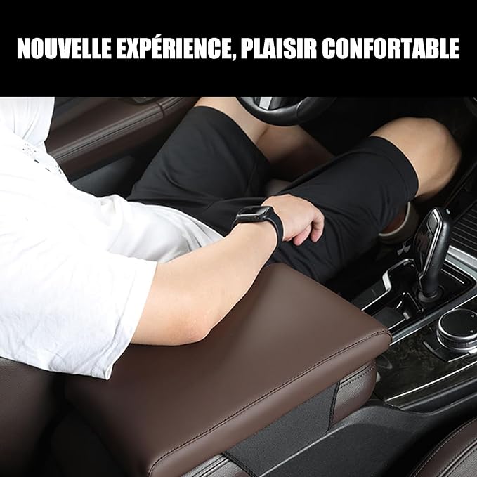 Car Armrest Cover Pad for BMW 3 Series 340i 330d 330i 320i 2000-2025 Premium Leather Center Console Armrest Cushion Pad Anti-Scratch Waterproof Auto Interior Accessories Orange Style