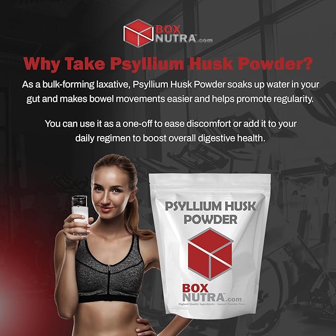 BoxNutra Psyllium Husk Powder - Bulk-Forming Laxative - Promotes Regular Bowel Movements - Improves Digestion, 500g