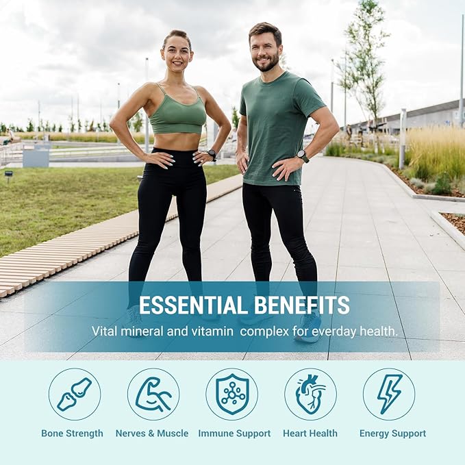 Magnesium Complex 2 Pack, Magnesium Glycinate, Citrate, Malate, Oxide, Gluconate with Zinc and Vitamin D3, Magnesium Supplement for Muscle, Nerve, Heart, Bone Support, High Absorption, 180 Tablets