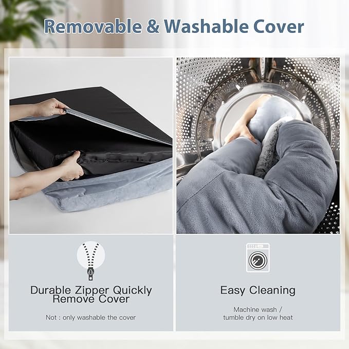 WNPETHOME XXL Extra Large Dog Bed, Washable Dog Couch with Removable Waterproof Cover, Orthopedic Large Pet Sofa Bed with Bolster Sides for Sleeping