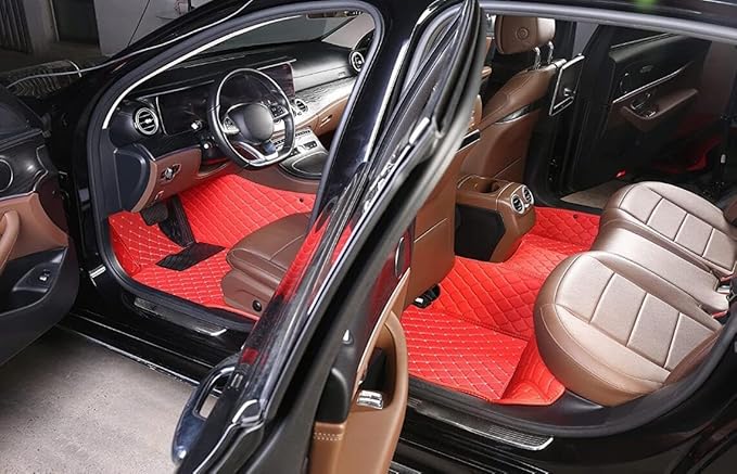 Custome Car Mats Accessories All Weather Floor mats Compatible with Automotive Floor Mats Passenger car mats (Yellow Black)