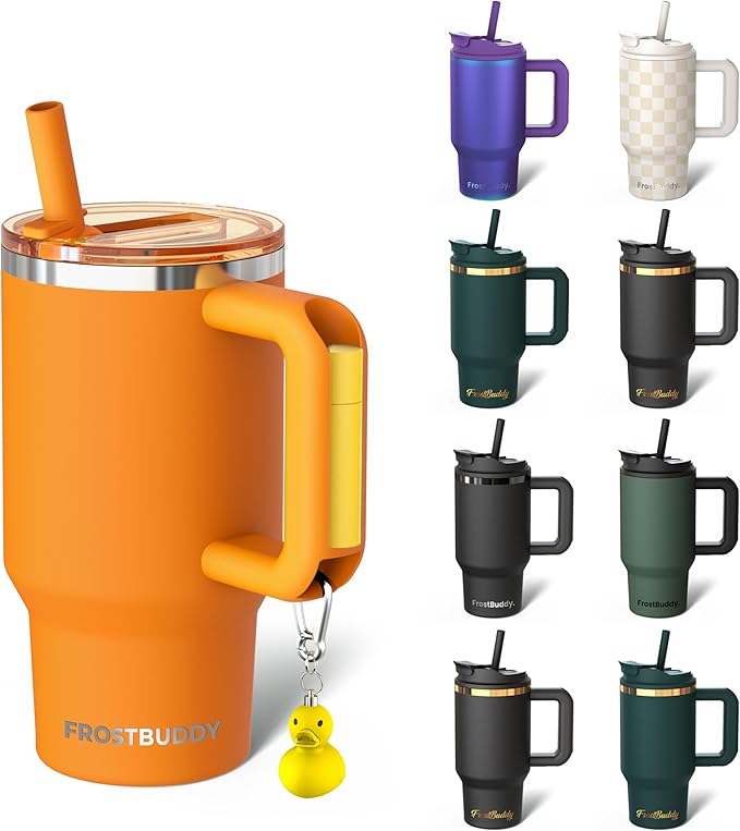 Frost Buddy Thicc Buddy - 16 oz Stainless Steel Vacuum Insulated Tumbler with Lid and Straw for Water - Travel Mug Cupholder Friendly - Gifts for Women Men Him Her (Rocky Top)