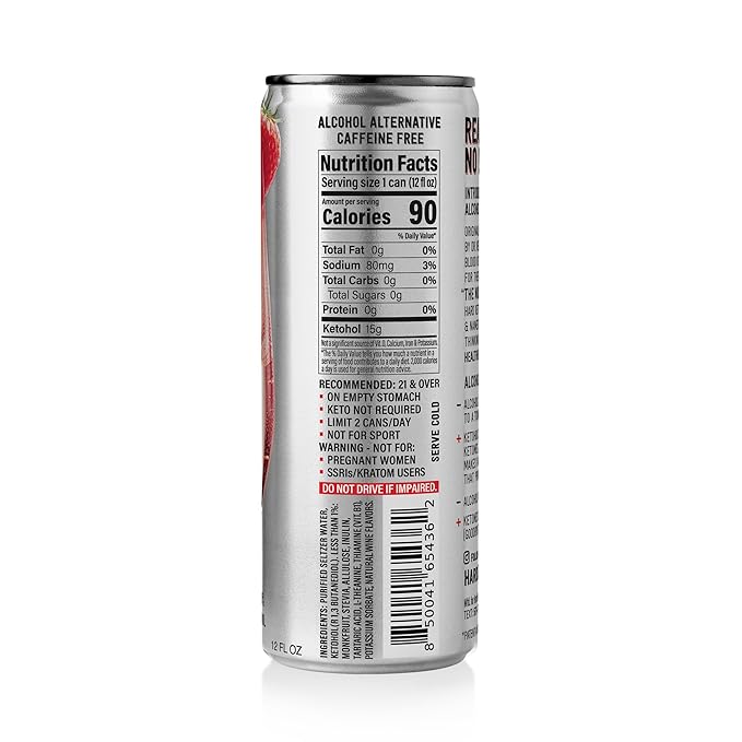 Hard Ketones Strawberry Spritz | Alcohol Alternative with 15g (4.5%) Ketohol | 12 Pack, 12 Oz Cans