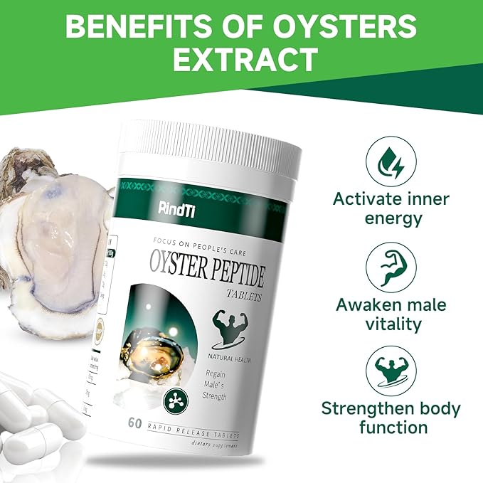 Oyster Extract，Oyster Supplements for Men ＆ Women,60 Capsules,Oysters Extract Capsules with Zinc Powder