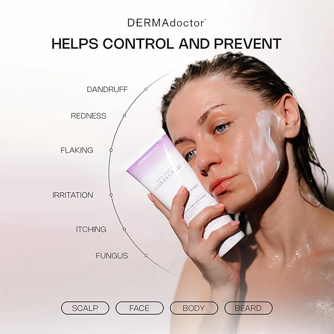 DERMAdoctor Tranquility Cleanser Dermatologist Formulated 2% Pyrithione Zinc for face body & Scalp - 7.10 oz