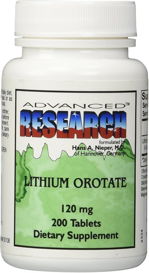Nutrient Carriers Advance Research Lithium Orotate 120 Mg 200 Tablets