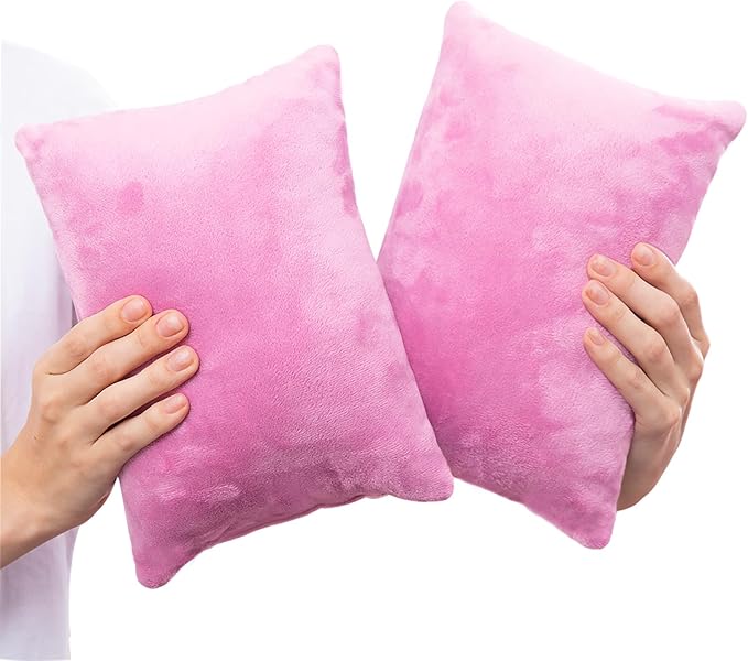 2 Pack Small Pillow, Memory Foam Mini Pillow 11 X 7 Inches for Travel, Sleeping, Nap and Neck, Knee, Lumbar Support, Tiny Cushion for Pet, Dogs (Purple)