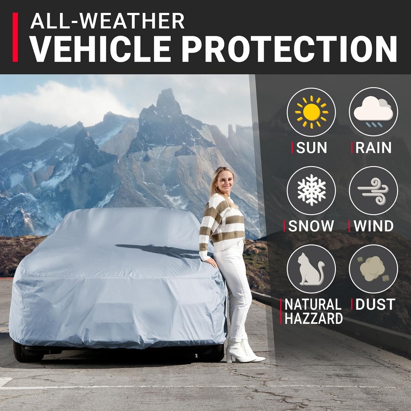 iCarCover Premium Car Cover for 1953-1954 Buick Skylark Convertible Heavy Duty Waterproof All-Weather Automobiles Custom Fit Indoor Outdoor UV Snow Protection Covers with Straps and Bag