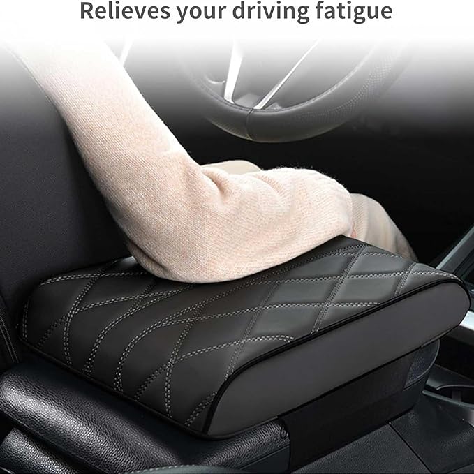 Car Armrest Cushion for Jaguar F-Pace 2015-2019 2020 2021 2022 2023 2024 2025, Car Center Console Cover Armrest Pad Soft Leather Car Interior Accessories,Beige