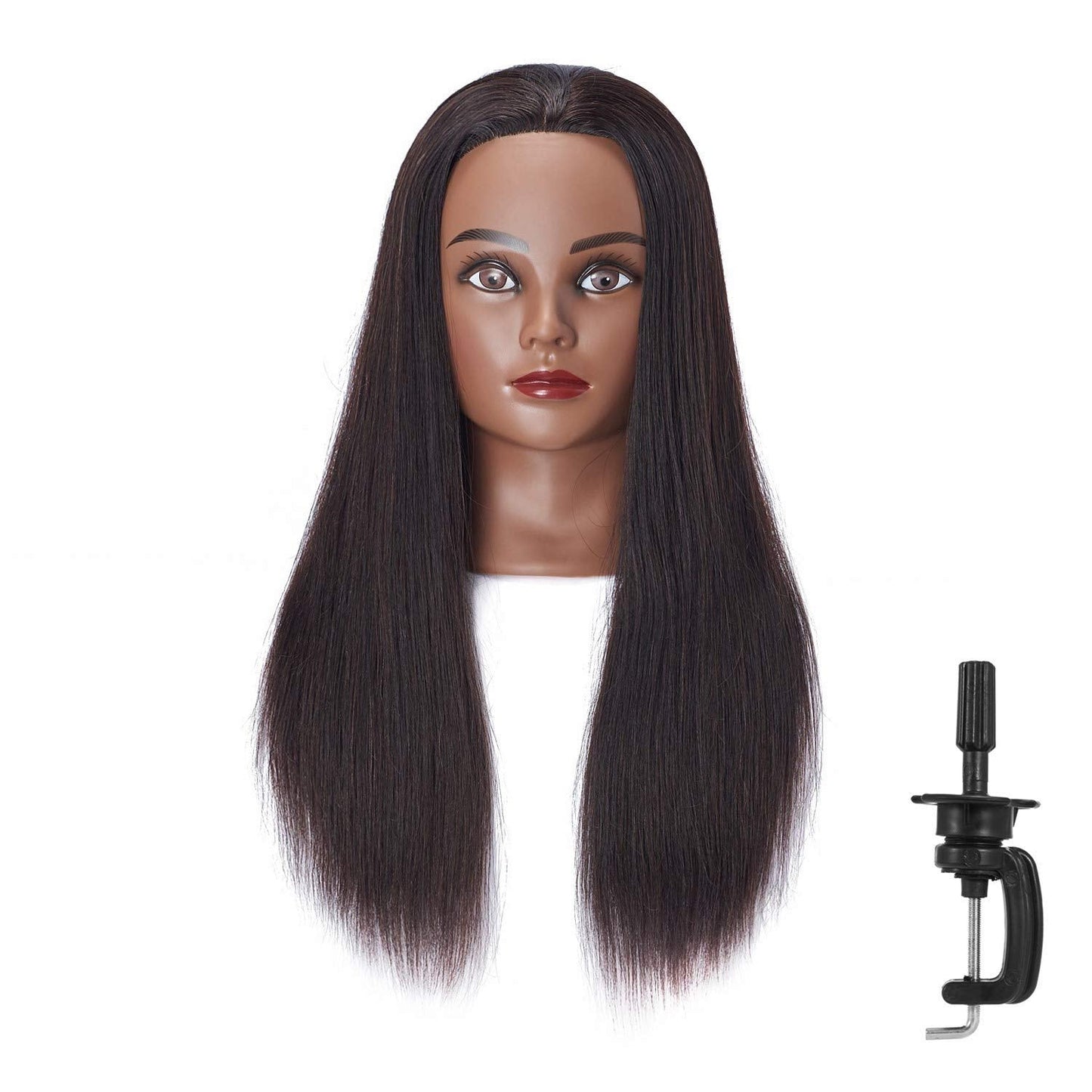 Hairingrid Mannequin Head 24''-26''100% Human Hair Hairdresser Cosmetology Mannequin Manikin Training Head Hair And Free Clamp H