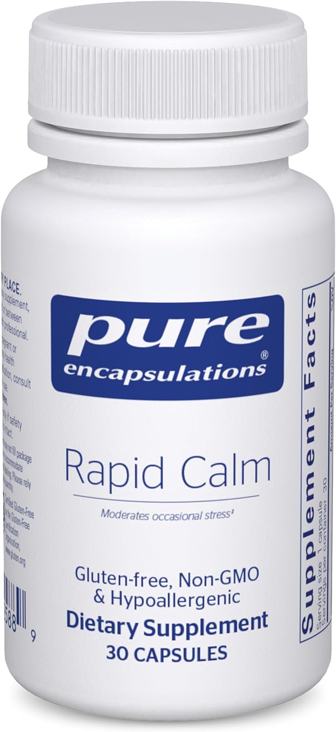 Pure Encapsulations Rapid Calm - Stress & Sleep Support Supplement - Contains Vitamin B6, Zembrin & Suntheanine L-Theanine - Non-GMO, Gluten-Free & Vegan - 30 Capsules