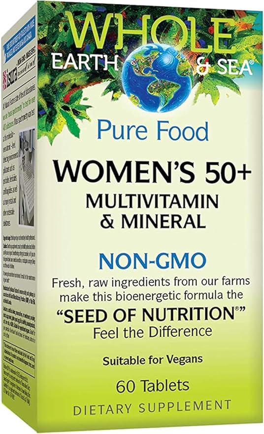 Natural Factors, Women's 50+ Multivitamin & Mineral, 1 Serving Contains Nutrition Equivalent to ½ lb of Veggies, 60 Count (Pack of 1)