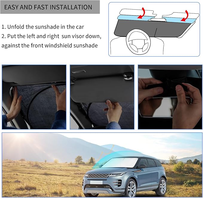 INSAUTO for Forester SUV Windshield Sun Shade Car Sunshades, Custom-fit 2019-2023 2024 Subaru Forester Windshield Cover Front Window Sun Visor Shield Keep Vehicle Cool Interior Accessories
