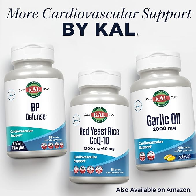 KAL Magnesium Taurate 400mg Plus CoEnzyme Vitamin B6, Chelated Magnesium Supplement, Muscle Function, Gluten Free, Vegan, 90 Serv, 180 Tablets