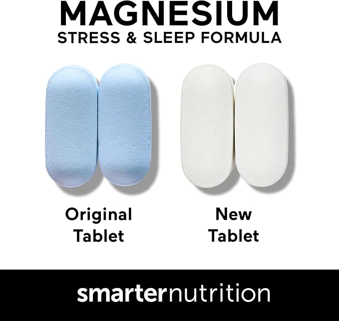 Smarter Nutrition Magnesium Complex - Chelated Magnesium Glycinate + Citrate, Malate for Sleep, Relaxation, Muscle & Nerves + Clinically Proven L-Theanine, Non-GMO-180 Tablet[90-Day Supply]