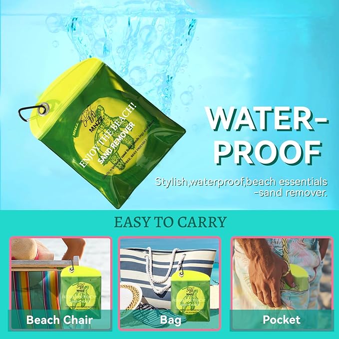 MNZZ Beach Sand Remover Towel Eraser Bag Portable Quick Dry Pouch for Pool Picnic Vacation Hiking Travel Essentials Blanket Umbrella Shovel Tent Toy Chair Canopy Shade Outdoor Kit